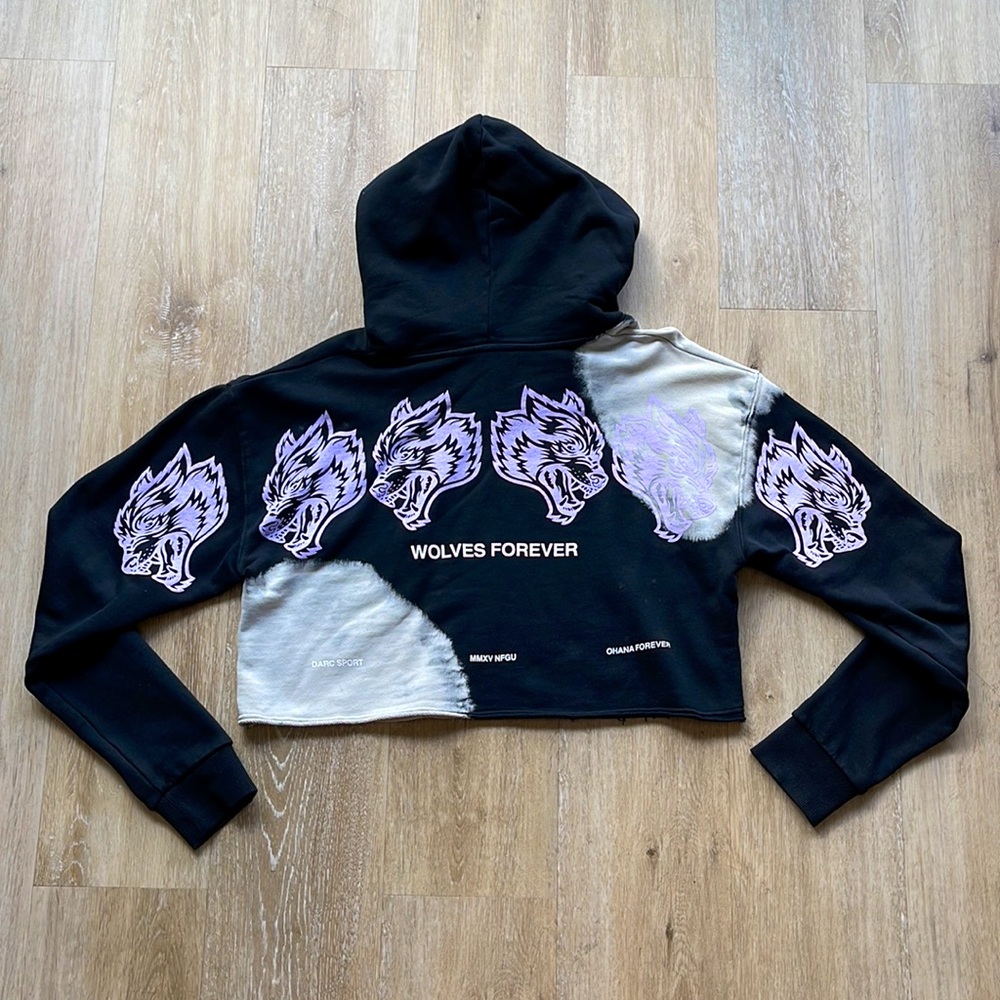 Darc Sport SHE Acid Wash Ohana Crop Hoodie - Size M